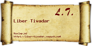 Liber Tivadar névjegykártya